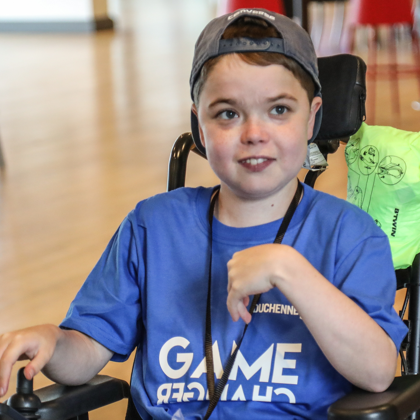 A boy with DMD taking part in a Duchenne UK gaming day